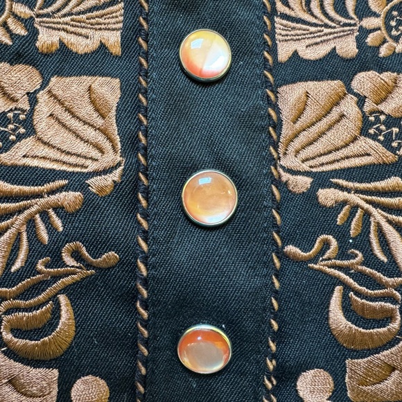 Scully Black Shirt with Brown Embroidery - Picture 3 of 10